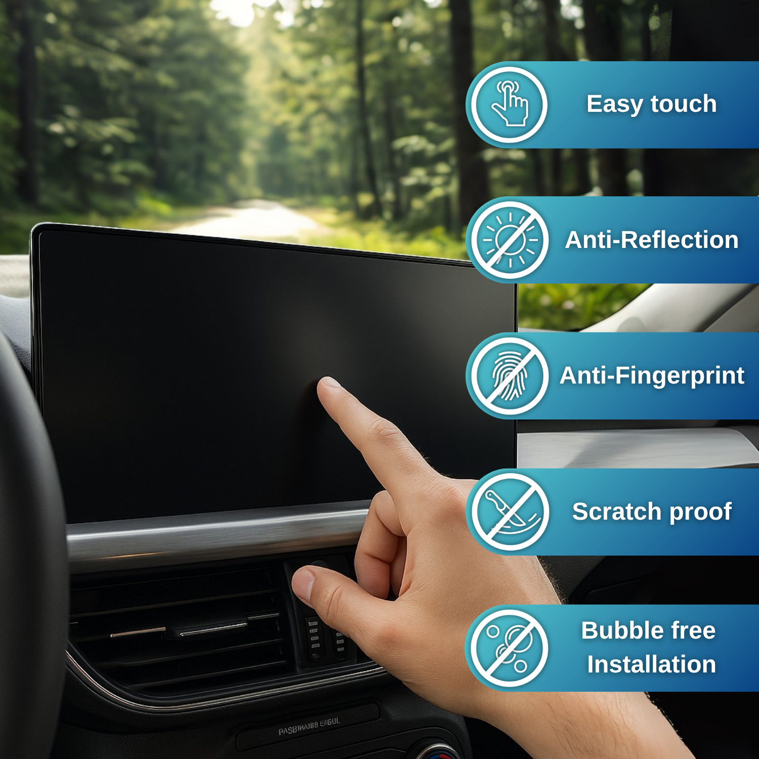 Protection d'écran anti-traces de doigts compatible avec VW T-Roc 2017-2026 (SUV compact 5 portes)