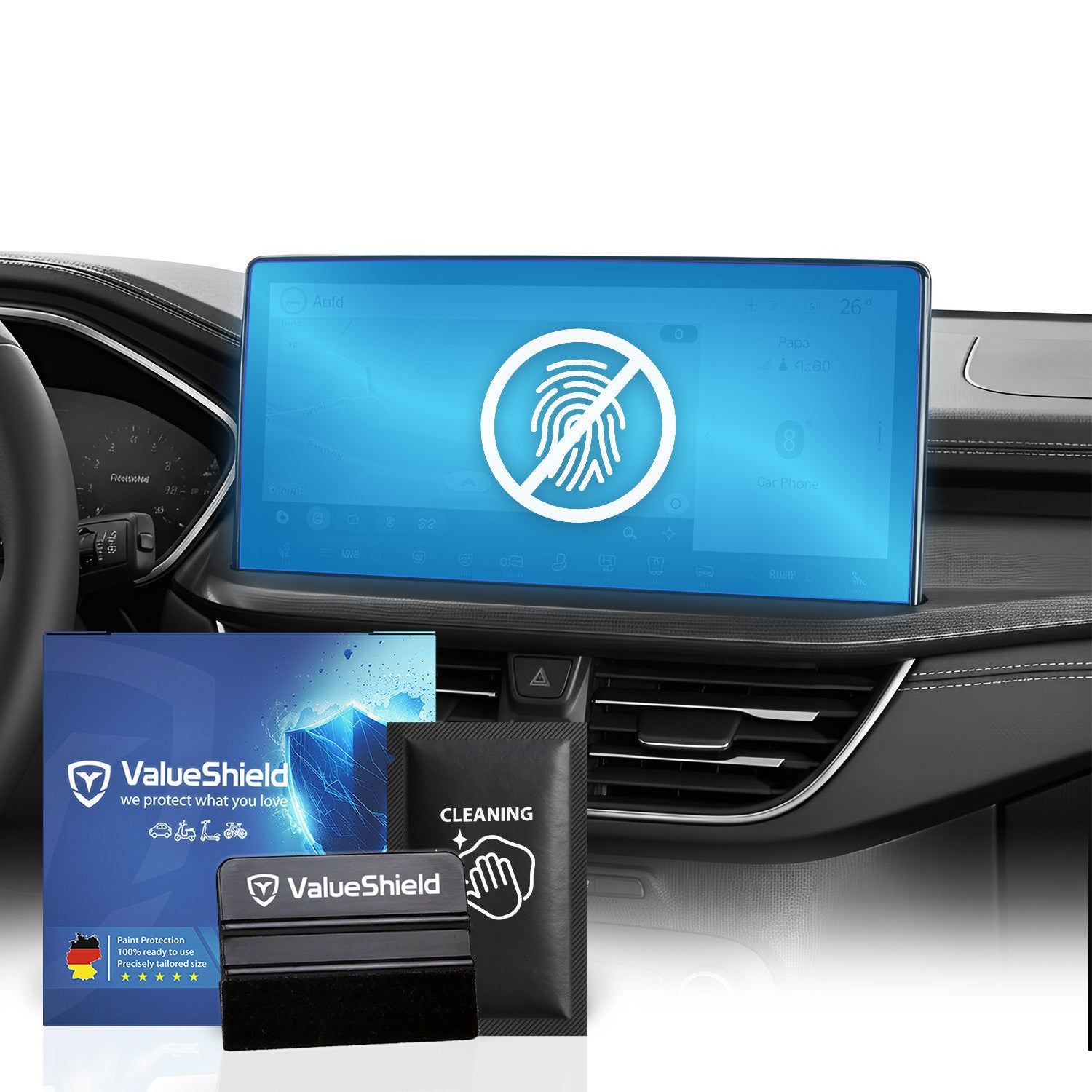 Anti-Fingerprint Displayschutzfolie passend für Ford Kuga 3 Titanium, Cool&Connect 2019-2027 (5-Türer SUV)