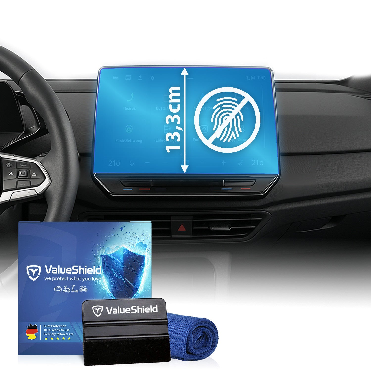 Anti-Fingerprint Displayschutzfolie passend für VW ID Buzz 2022-2027 (3-Türer Transporter)