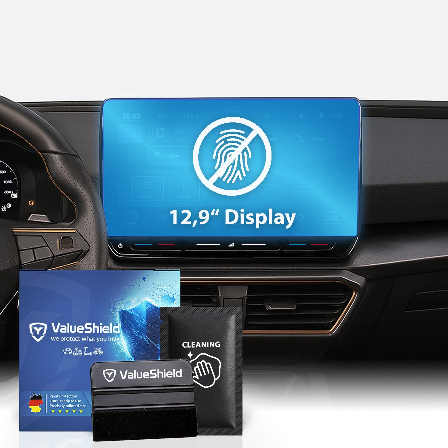 Anti-fingerprint screen protector for Seat Leon 4 SC (KL) 2020-2027 (5-door compact)