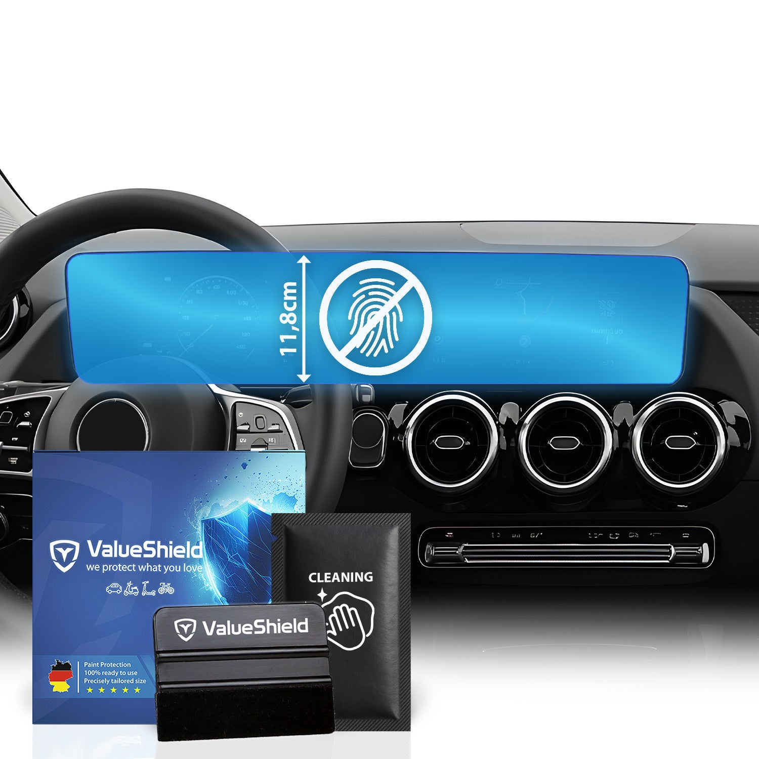 Anti-Fingerprint Displayschutzfolie passend für Mercedes EQB X243 2021-2028 (5-Türer SUV)