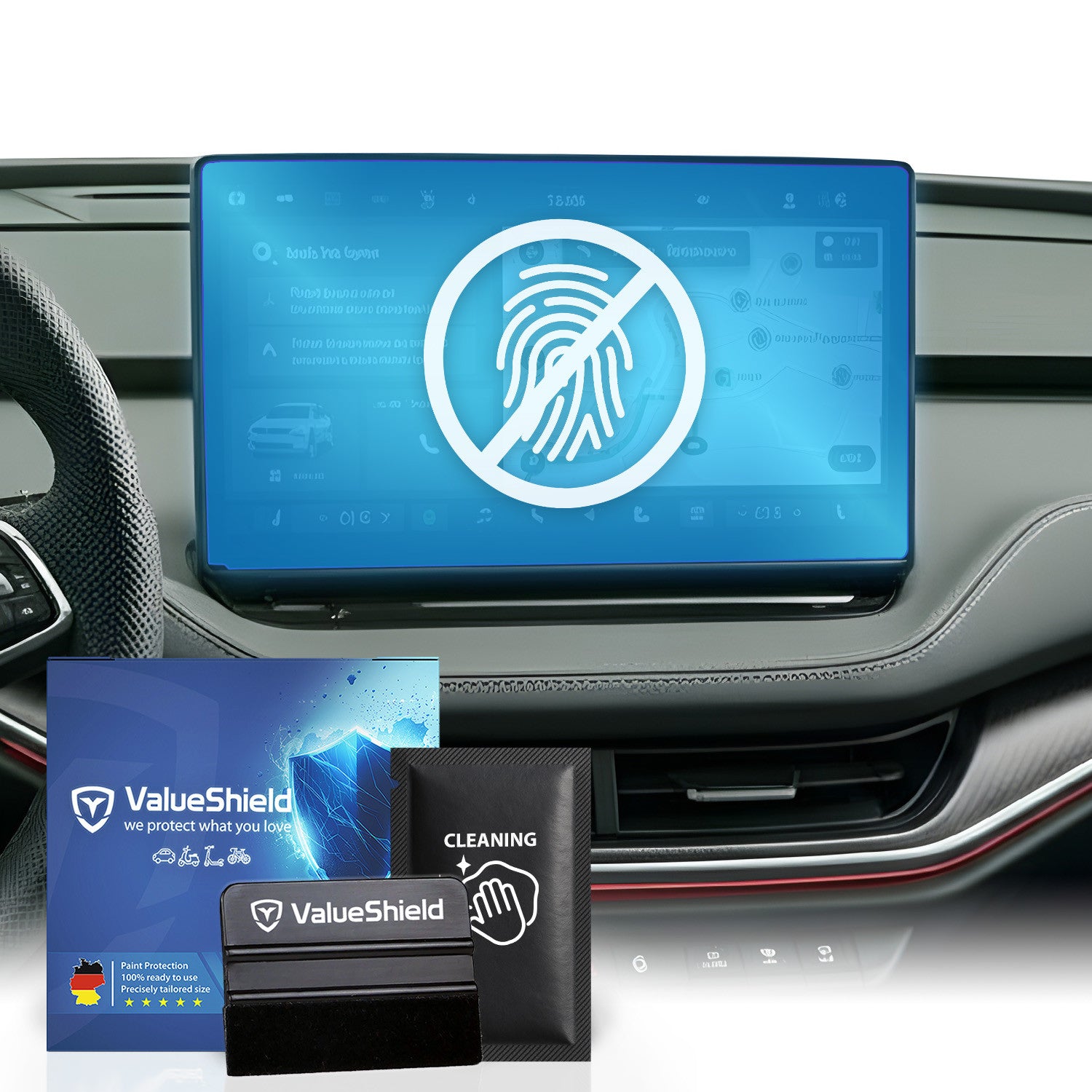 Anti-Fingerprint Displayschutzfolie passend für Skoda Enyaq iV Langversion 2020-2027 (5-Türer SUV)