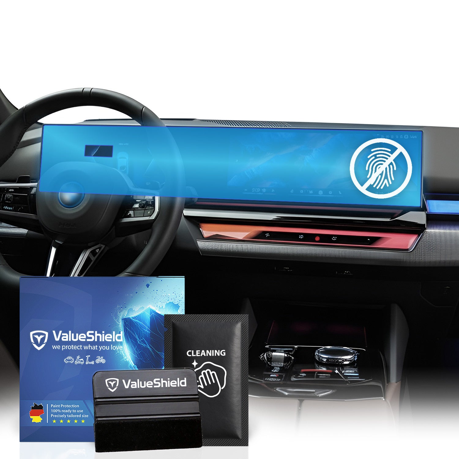Protection d'écran anti-traces de doigts compatible avec BMW Série 5 et M5/i5 G60 2023-2029 (berline 5 portes)