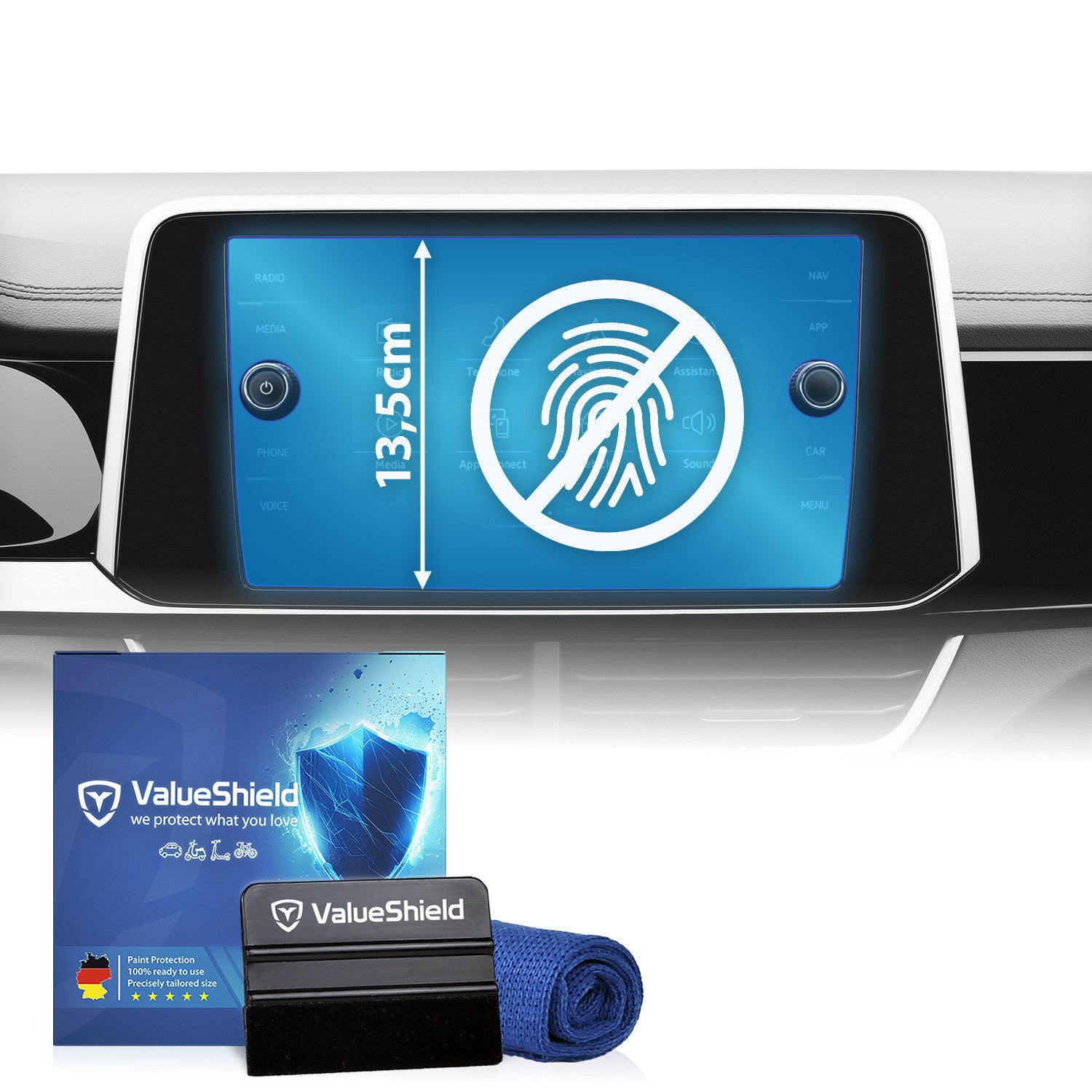 Anti-Fingerprint Displayschutzfolie passend für VW Golf 7 Variant 2012-2020 (5-Türer Kombi)
