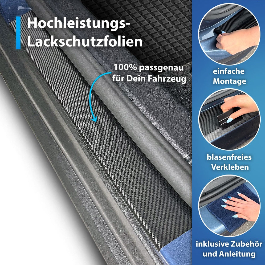 Einsteigsleistenschutz (alle Türen) passend für BMW 6er & M6 F12 2011-2018 (3-Türer Cabrio)