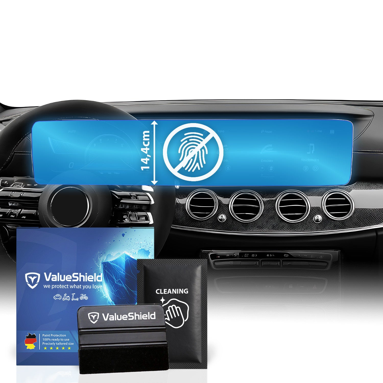 Anti-Fingerprint Displayschutzfolie passend für Mercedes E-Klasse A238 2016-2023 (3-Türer Coupe)