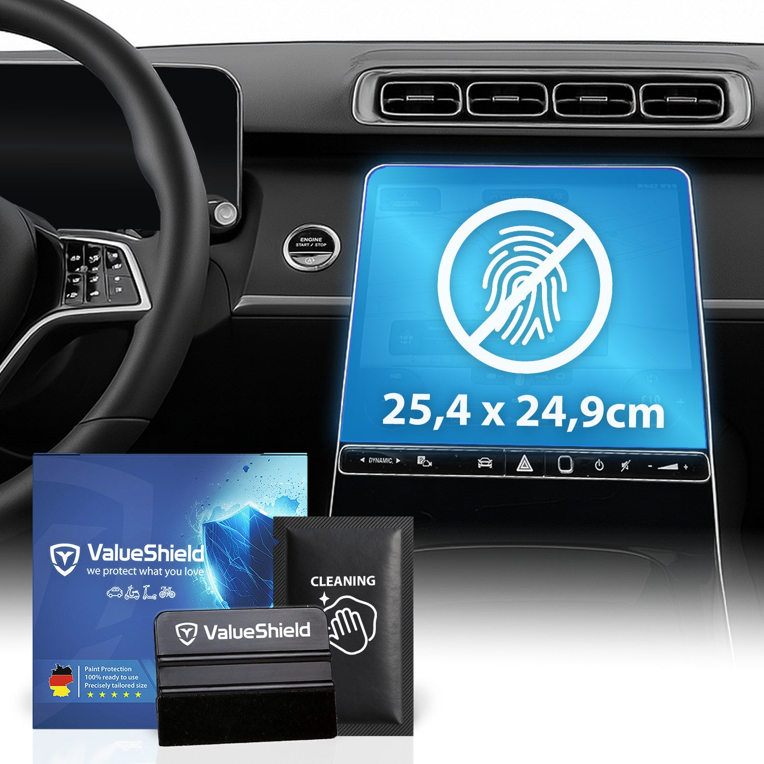 Protection d'écran anti-traces de doigts compatible avec Mercedes EQE X294 2022-2028 (SUV 5 portes)