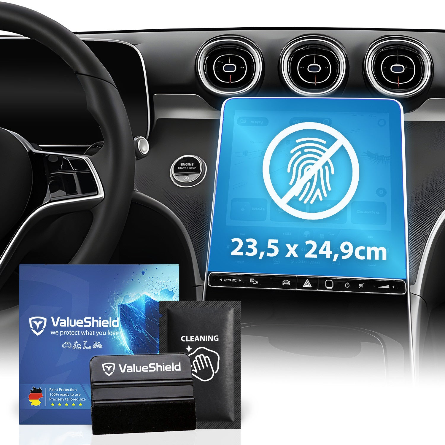 Protection d'écran anti-traces de doigts compatible avec Mercedes CLE 2023-2029 (coupé 3 portes)