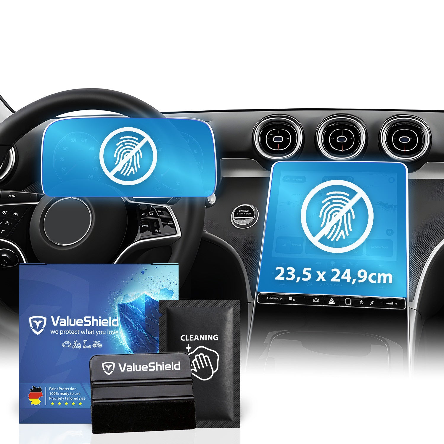 Anti-Fingerprint Displayschutzfolie passend für Mercedes C-Klasse W206 2021-2027 (5-Türer Limousine)