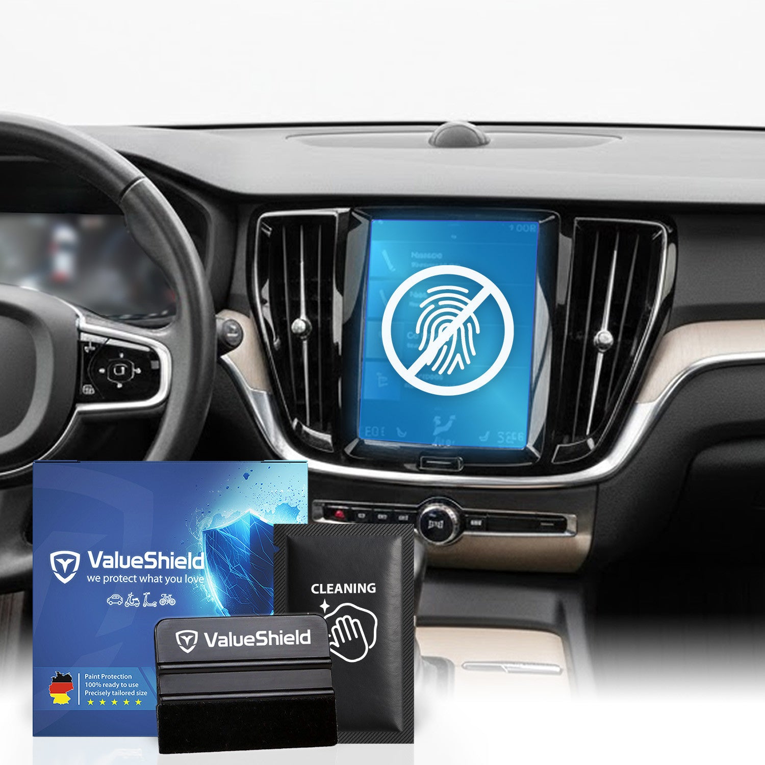 Film de protection d'écran anti-traces de doigts compatible avec Volvo XC90 2e génération 2015-2028 (SUV 5 portes)